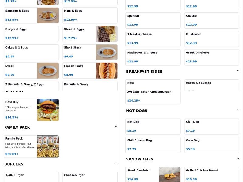 Burger & More Menu