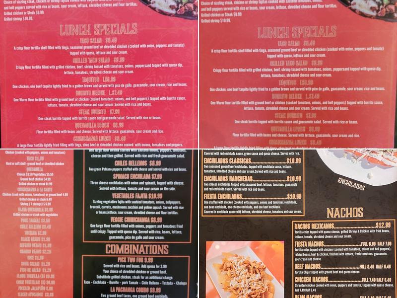 La Pachanga Mexican Restaurant Menu