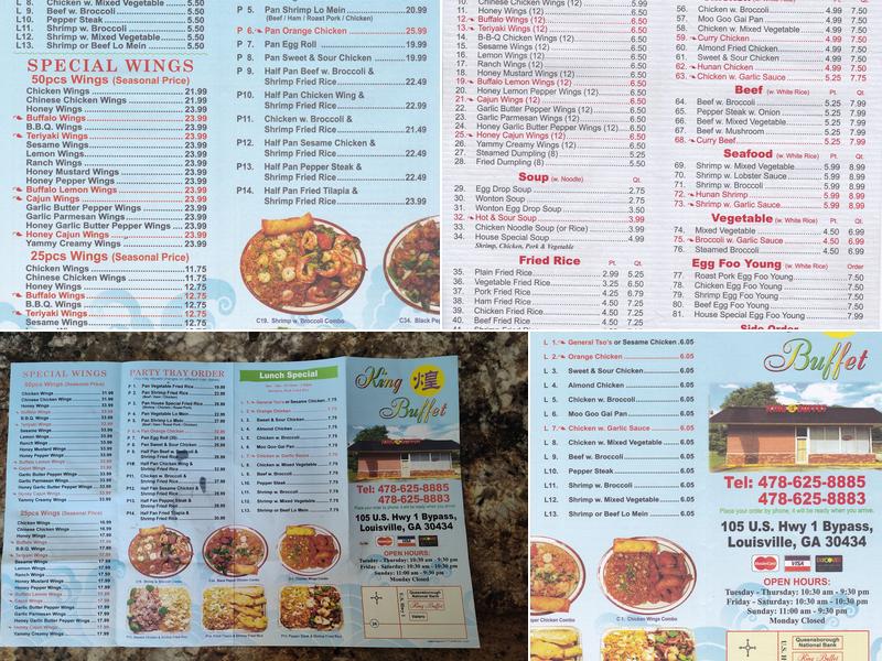 King Buffet Menu