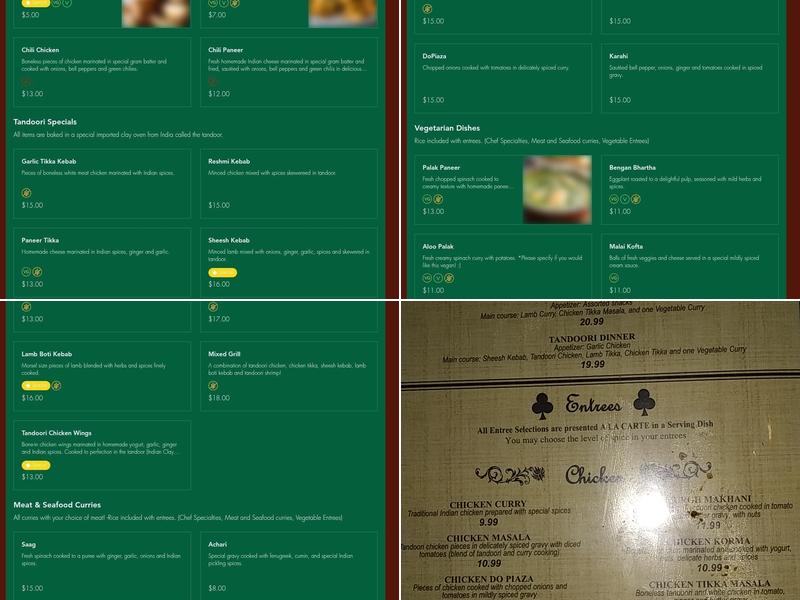 Guru Palace Menu