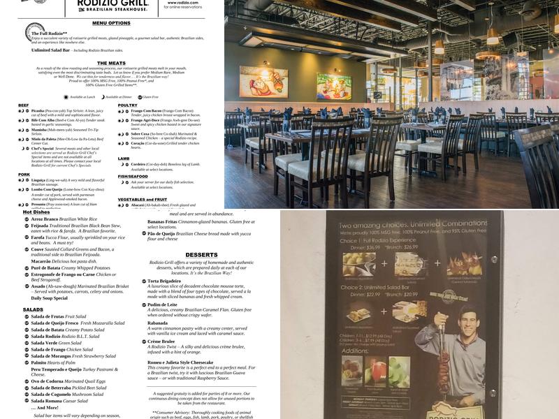 Rodizio Grill - Mesa Menu