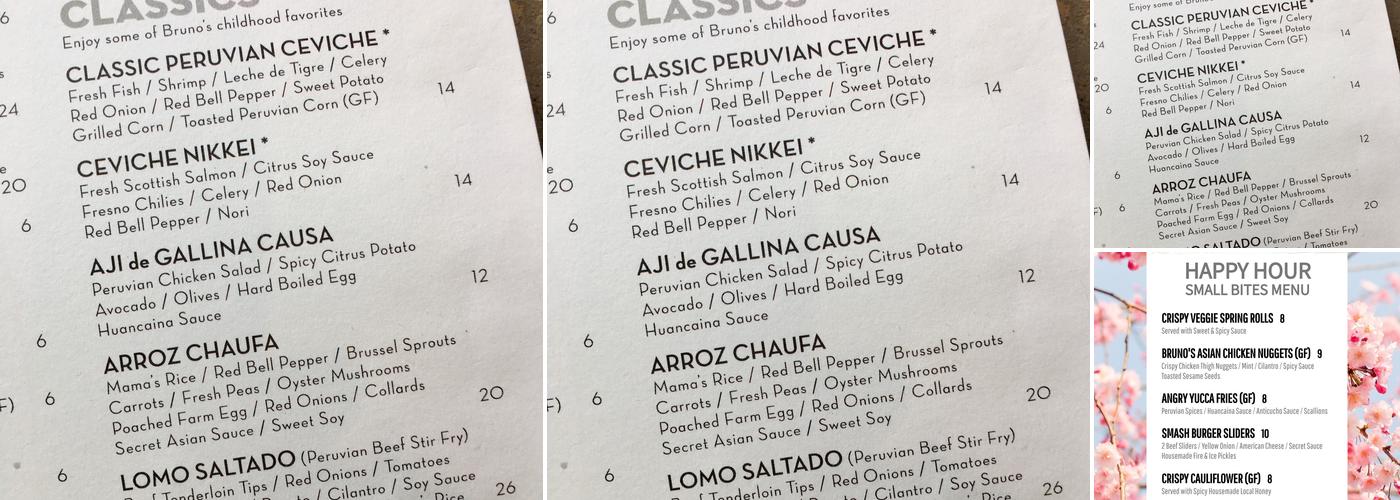 The Landing Restaurant Menu