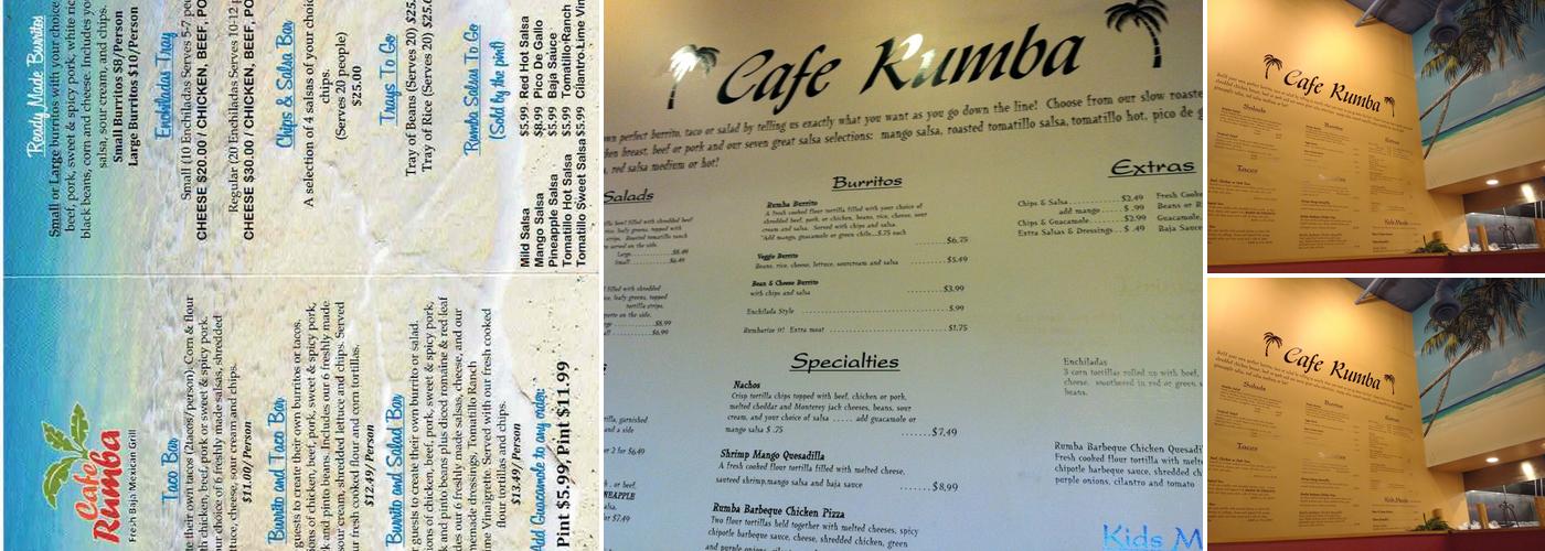 Cafe Rumba Menu
