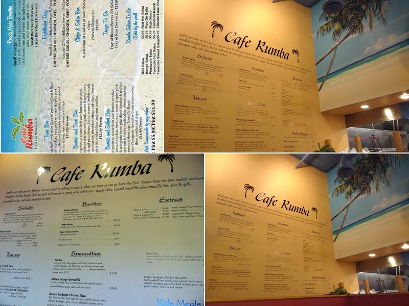 Cafe Rumba Menu