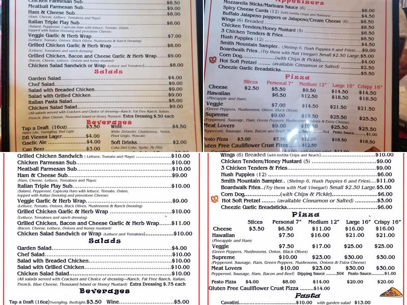 Pizza Pub Menu