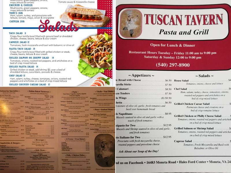 Tony & Friends Menu