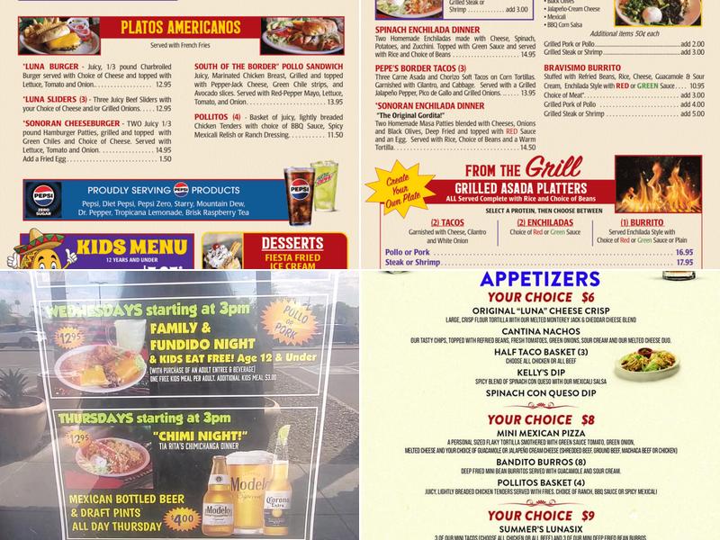 Valle Luna Menu
