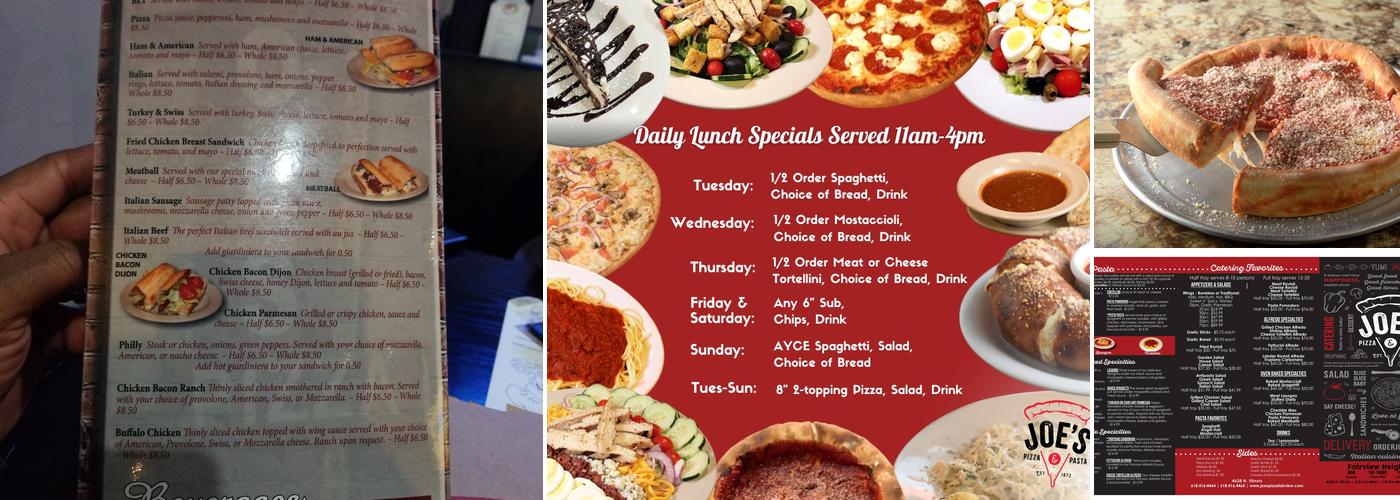 Joe's Pizza & Pasta Menu
