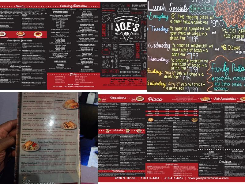 Joe's Pizza & Pasta Menu