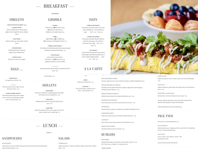 Bean Tree Cafe Menu