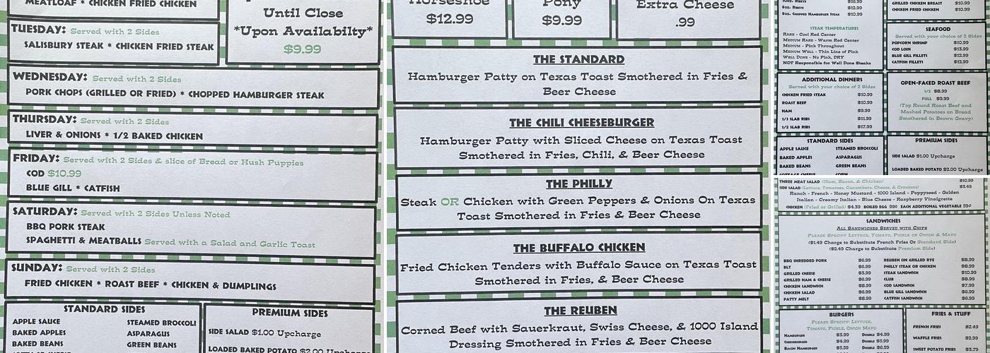Hemi’s Cafe Menu