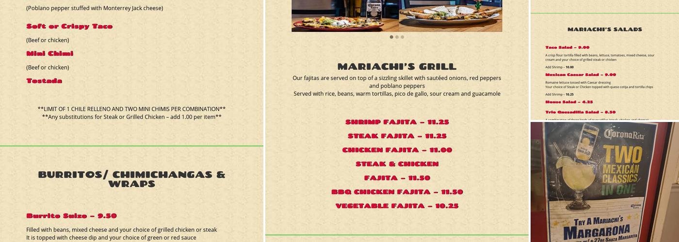 Mariachis Menu