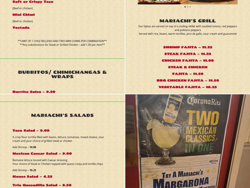 Mariachis Menu