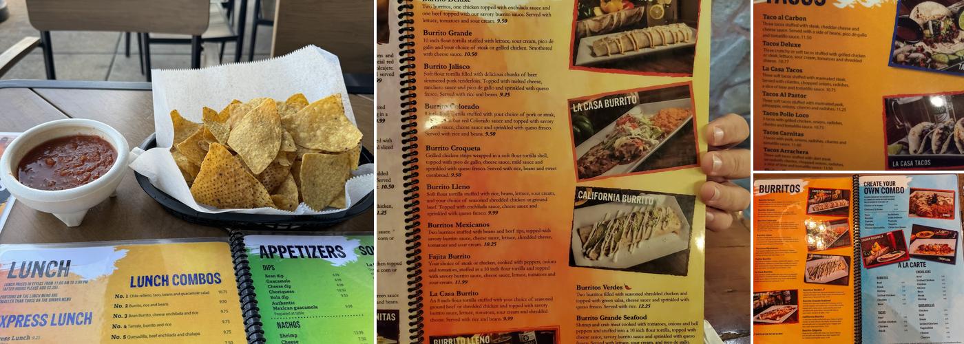 La Casa Mexicana Menu