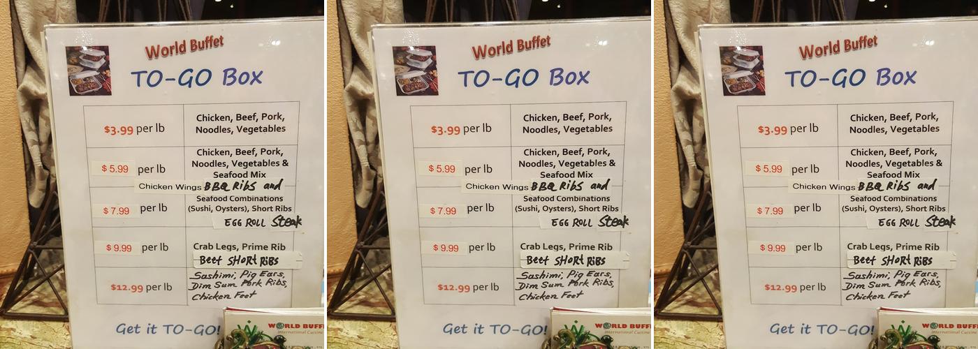 World Buffet Menu