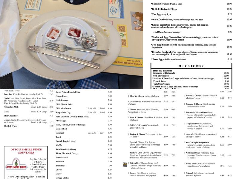 Otto's Diner Menu