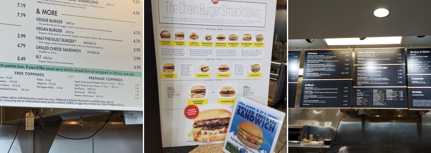 Elevation Burger Menu