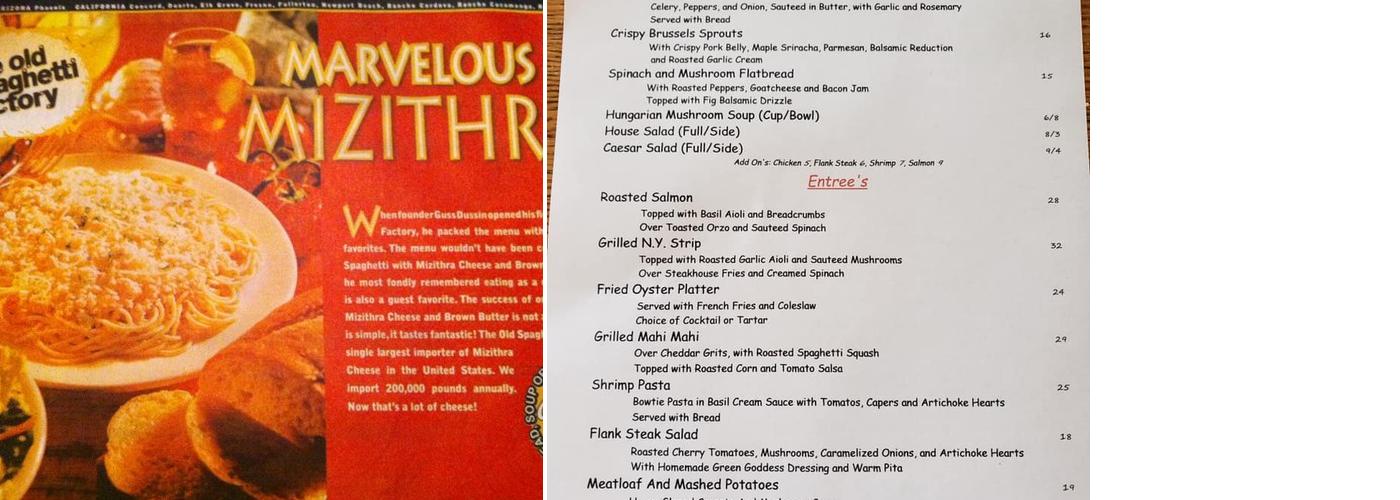 Barbara's on the Bay Menu