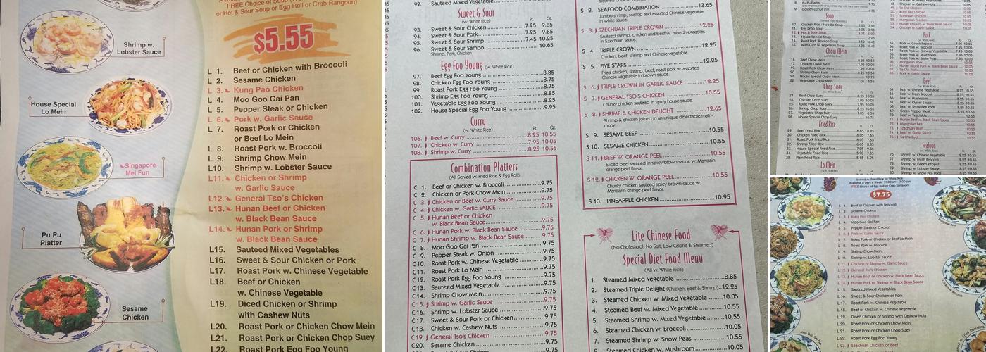 China King Menu