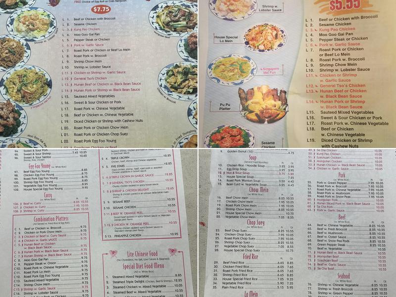 China King Menu