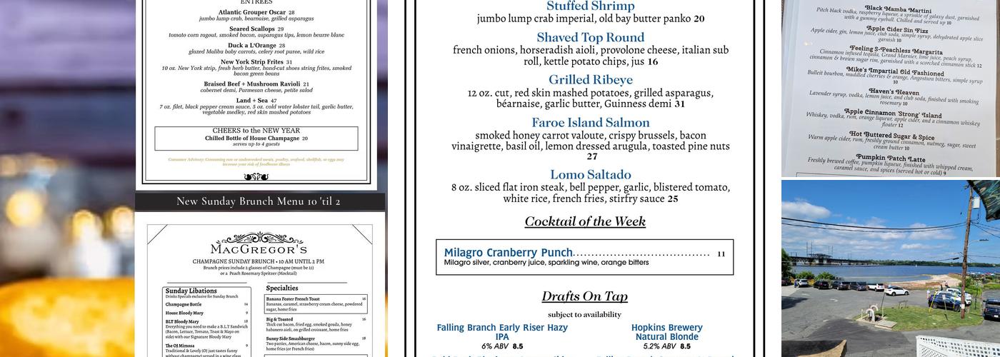 MacGregor's Restaurant Menu