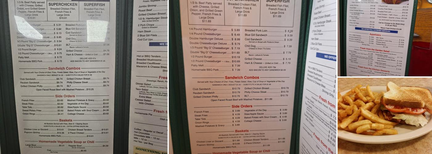 Gary's Restaurant Menu