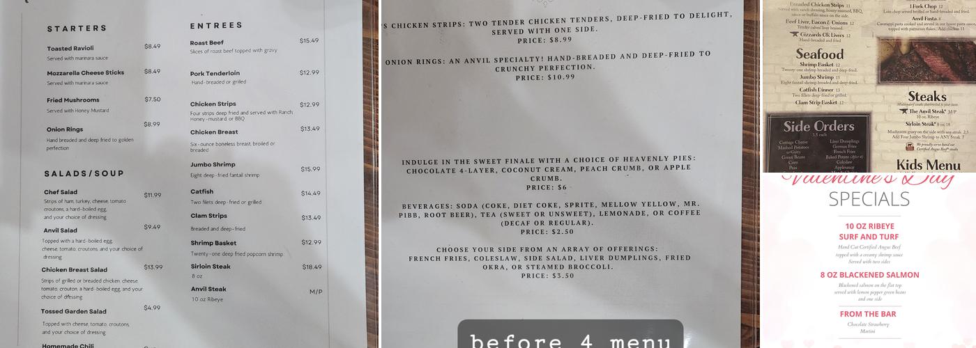 Anvil Restaurant & Saloon, Ste. Genevieve Menu, Reviews (291), Photos