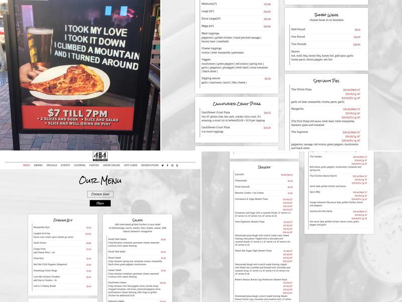 414 Pub Pizza & Karaoke - Tempe Menu