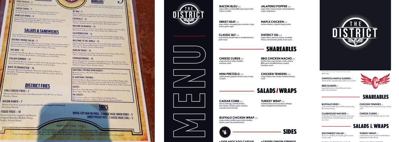 The District Menu