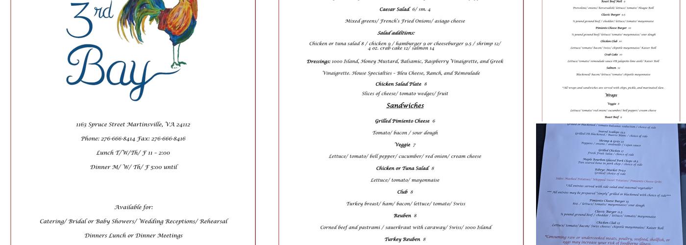 Third Bay Cafe LLC Menu
