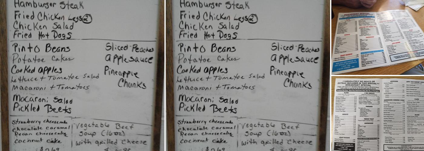 Skips Restaurant Menu