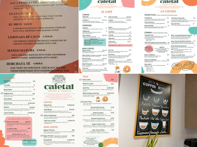 Cafetal Coffee Menu