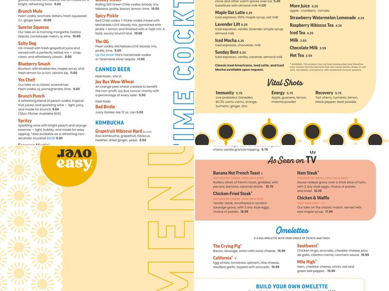 Over Easy Menu