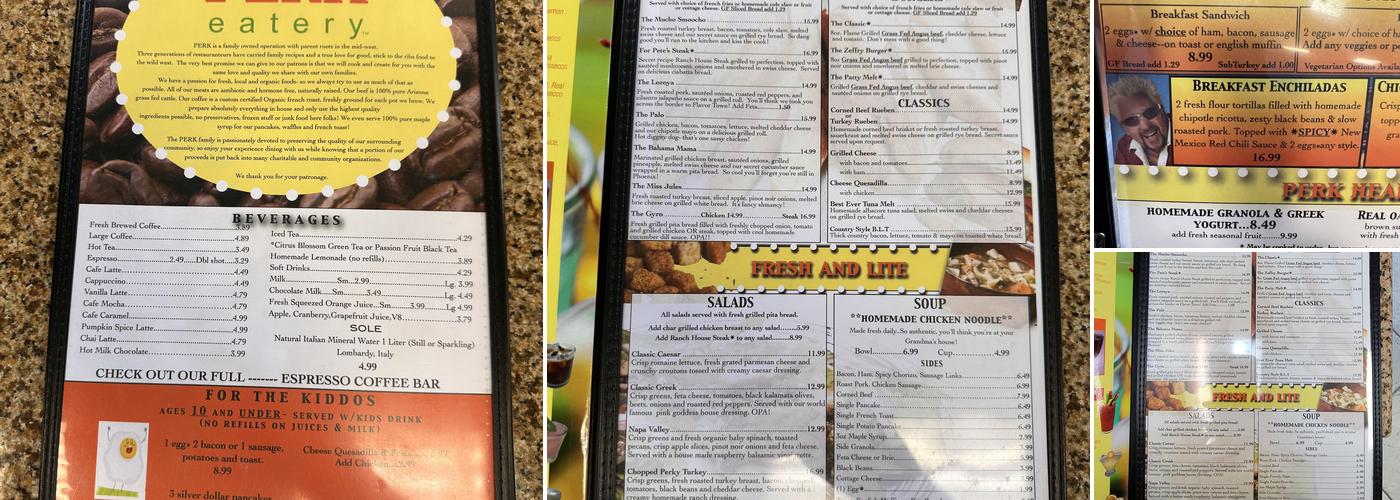 Perk Eatery Menu