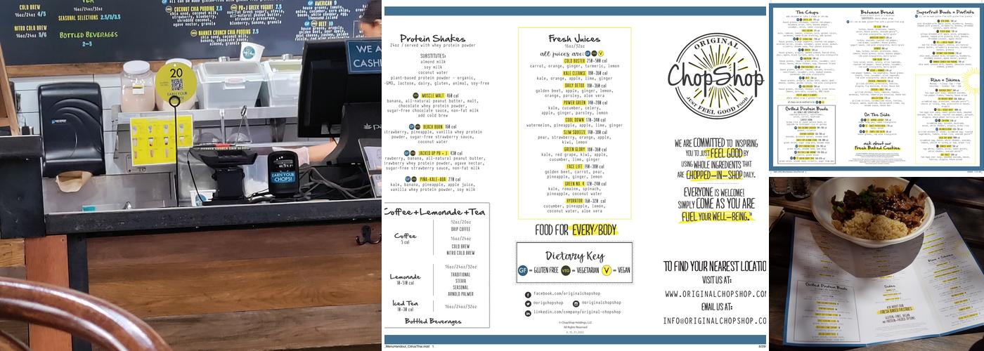 Original ChopShop Menu