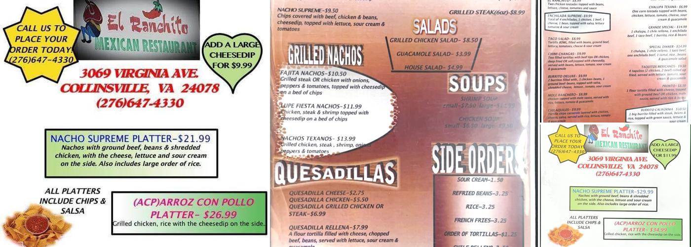 El Ranchito Menu