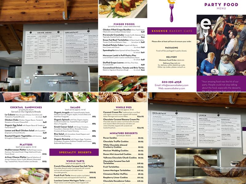Essence Bakery Cafe Menu