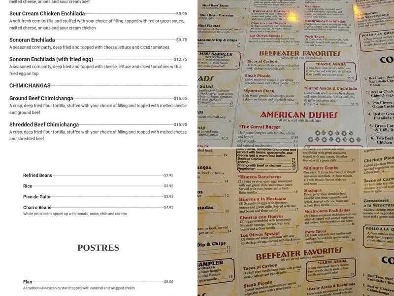 Los Olivos Mexican Patio Menu