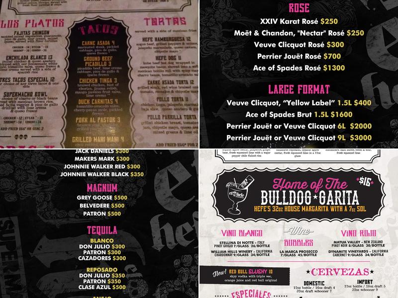 El Hefe Scottsdale Menu