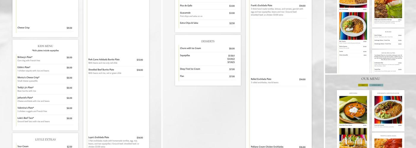 Frank & Lupe's Old Mexico Menu