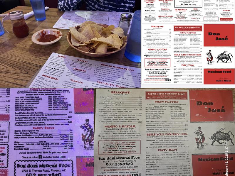 Don Jose Mexican Food Menu