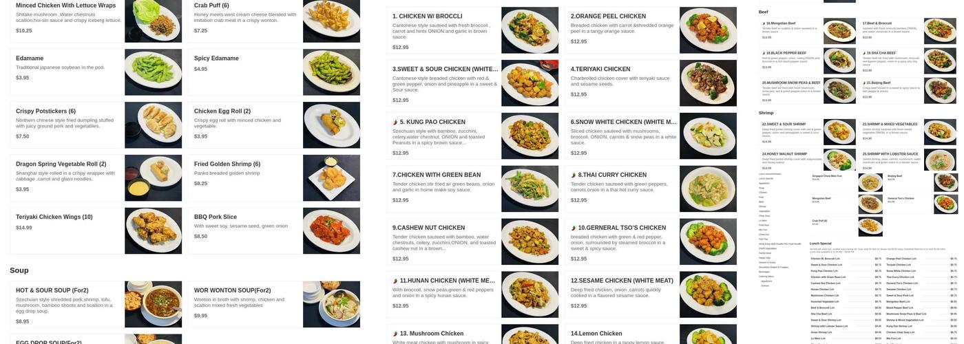 Big Bowl Chinese Restaurant Menu
