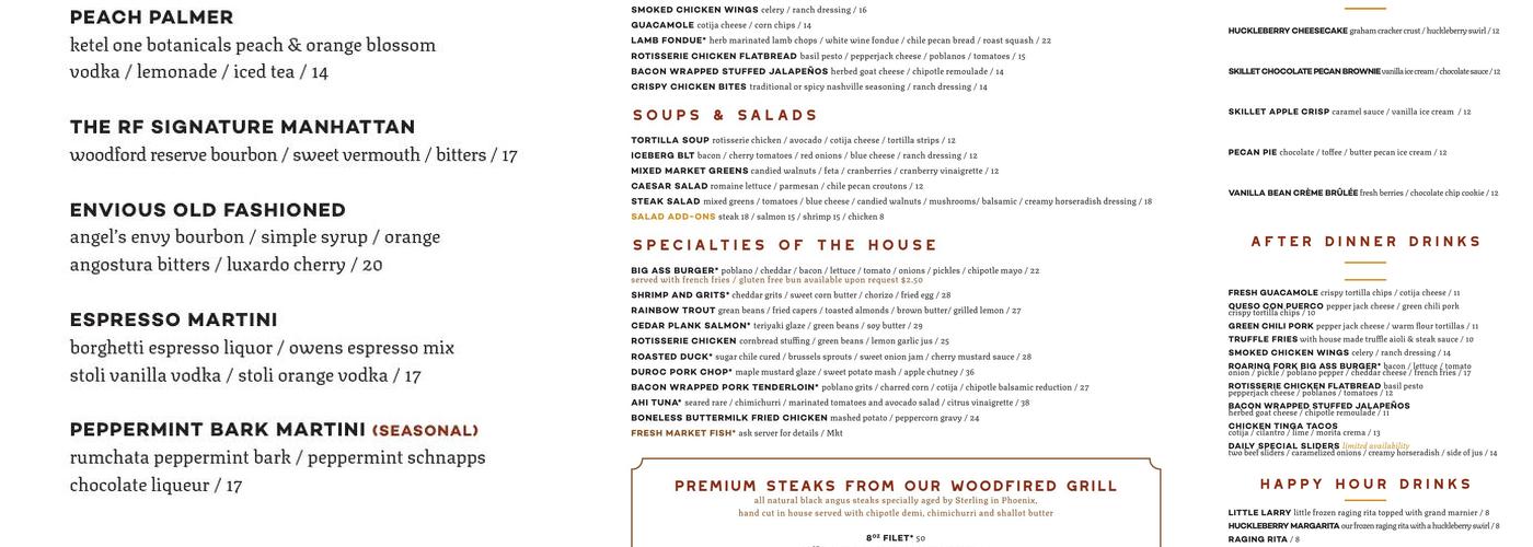 Roaring Fork Menu