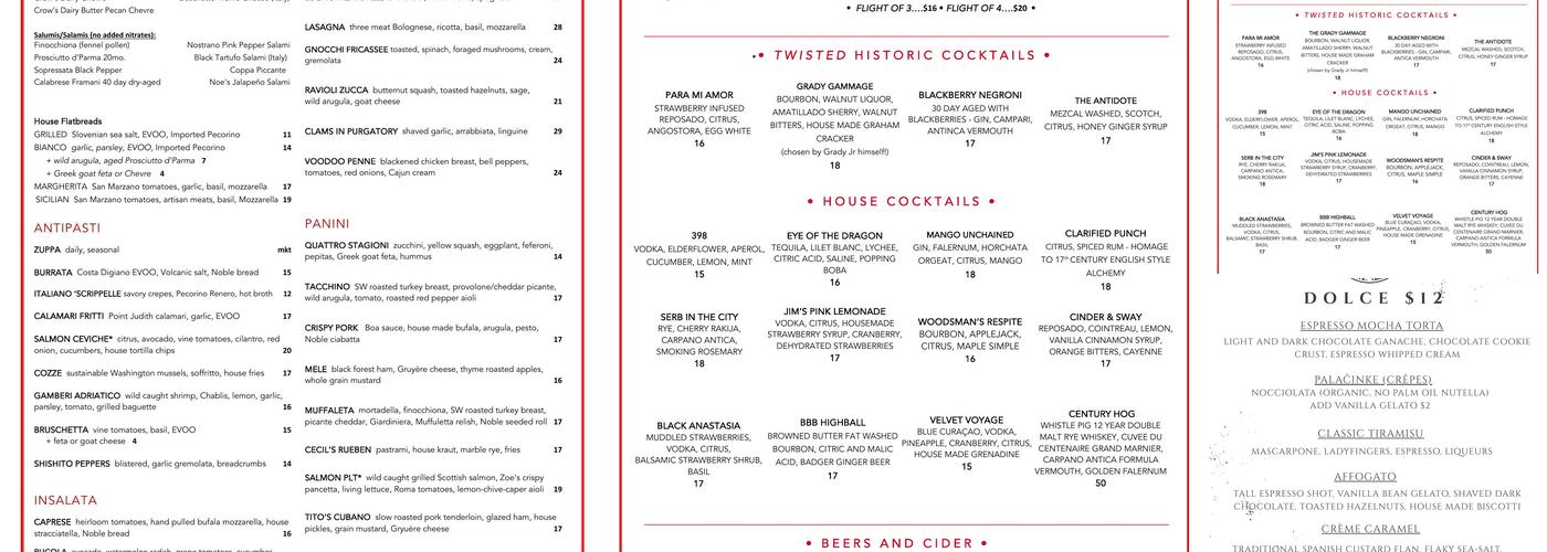 Caffe Boa Menu