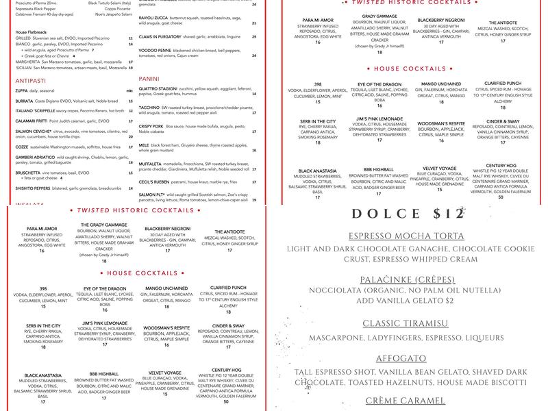 Caffe Boa Menu