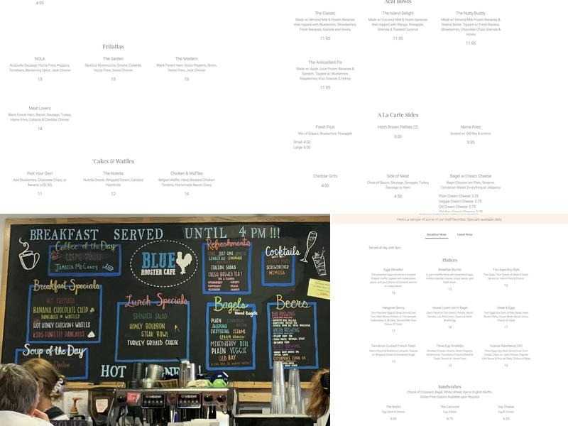 Blue Rooster Café Menu