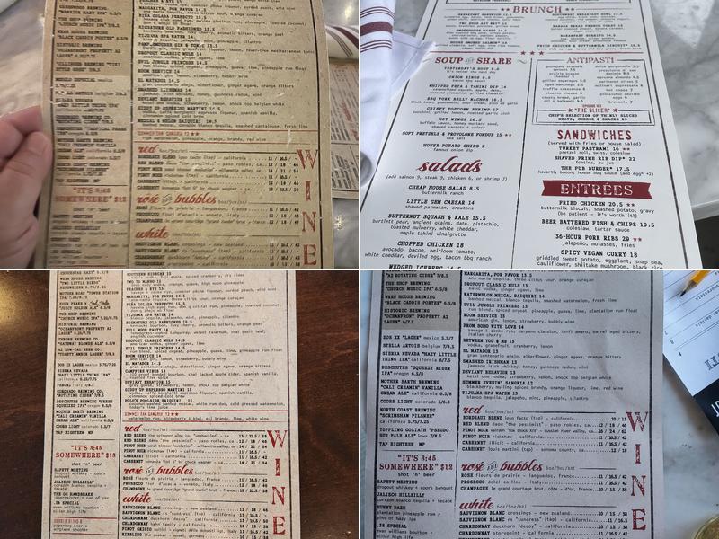 Culinary Dropout Menu