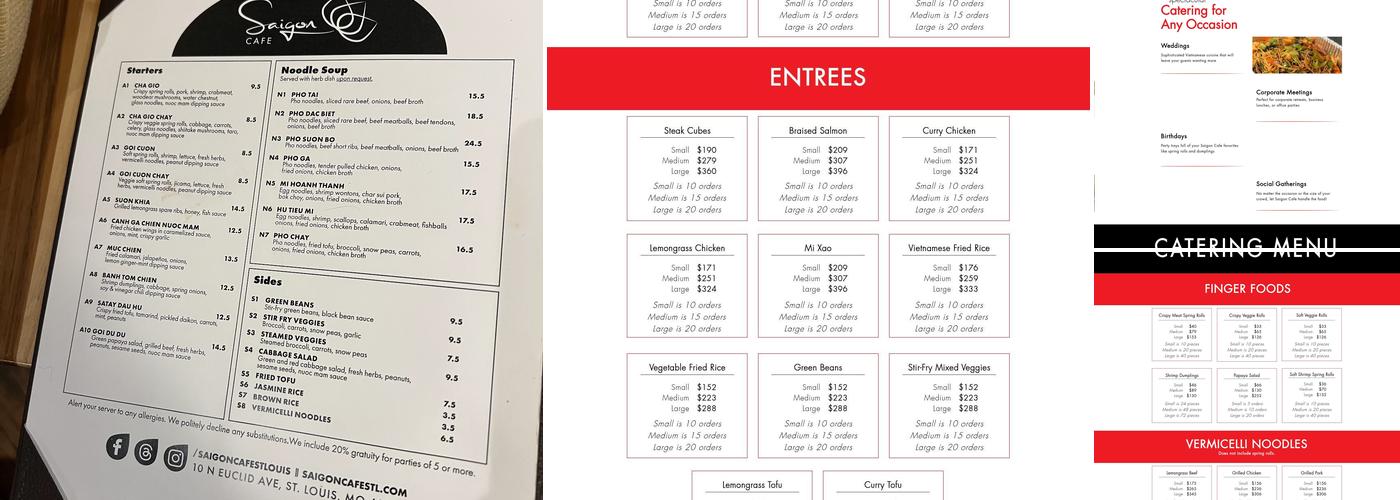 Saigon Cafe Menu