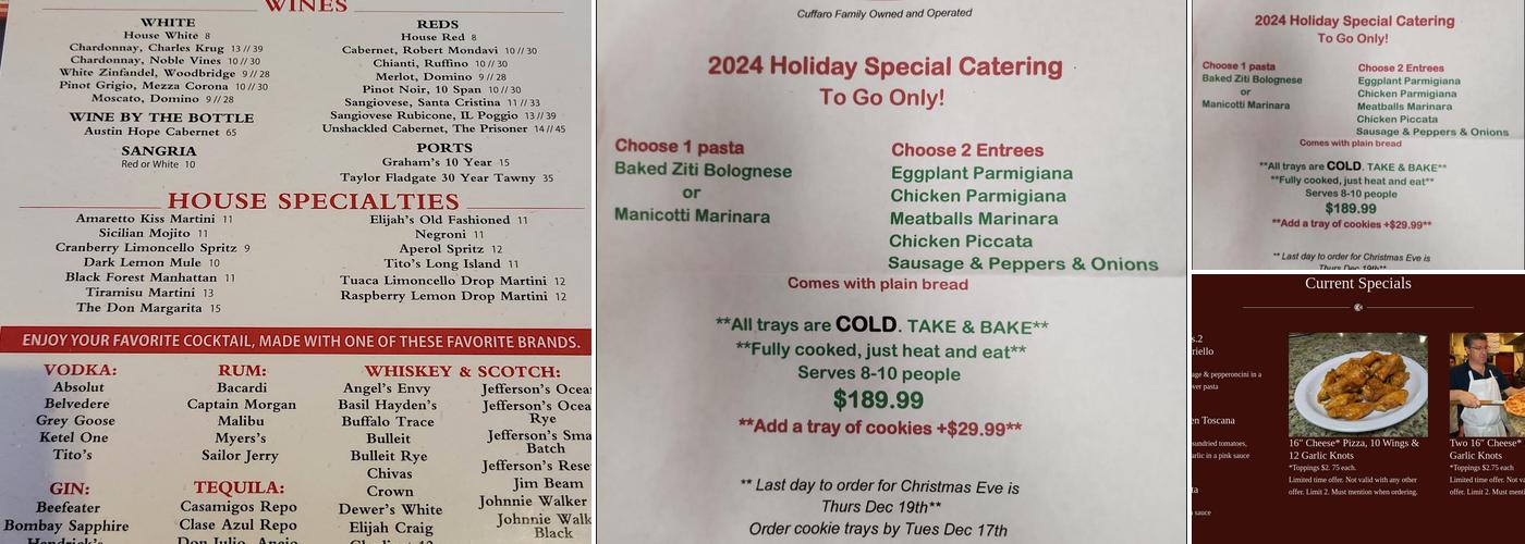 Sal's Gilbert Pizza Menu