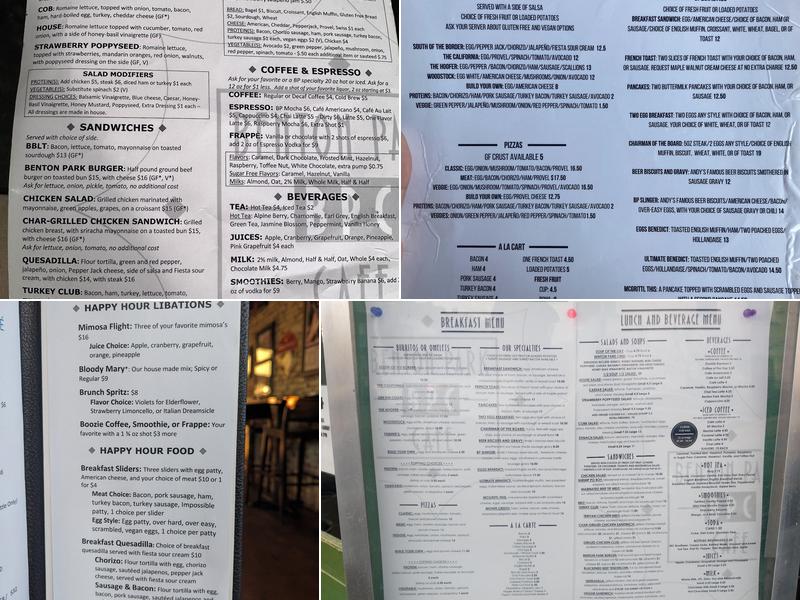 Benton Park Cafe & Coffee Bar Menu